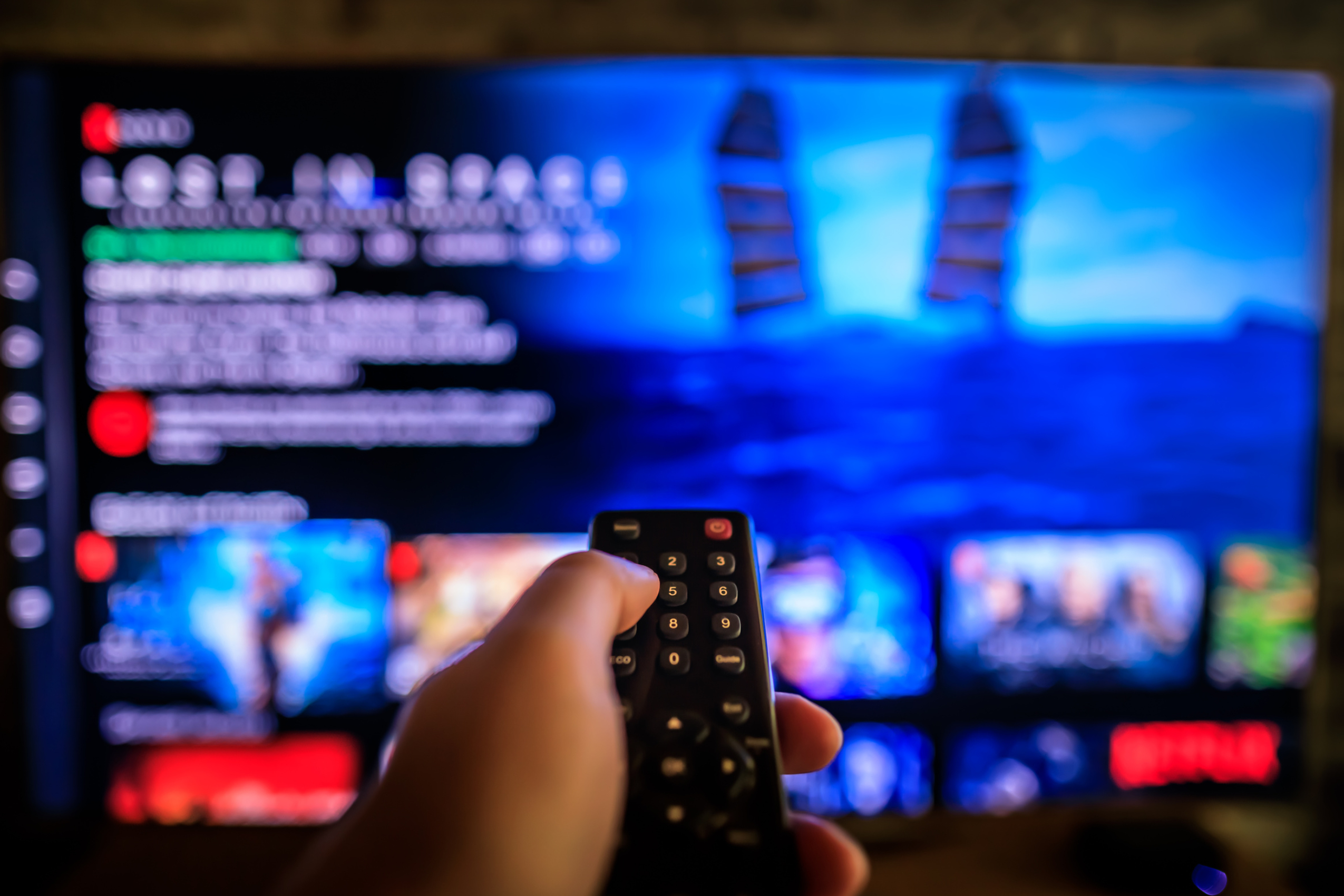Using a connected tv or Smart TV to stream movies and shows.